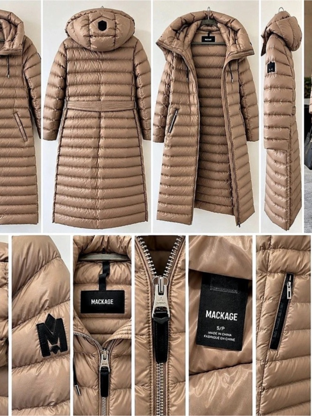 Mackage Calina Long Down Coat Brown Small